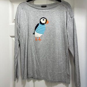 Talbots Gray Penguin/Puffin in a Puffer Vest Sweater Size M